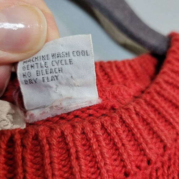 Vintage Red Southwestern Style Sweater L By Heirlooms Aztec Pattern USA - Picture 9 of 9